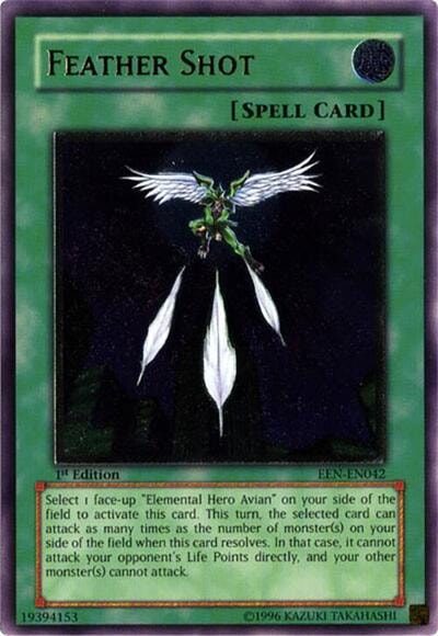 Feather Shot UTR (EEN) #EEN-EN042 Ultimate Rare (1st Edition Moderately Played) Elemental Energy YuGiOh: 2005