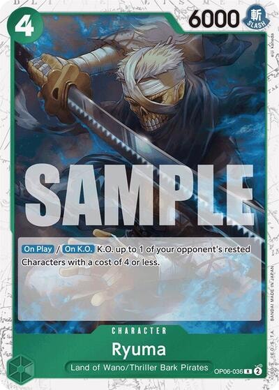 Ryuma (Jolly Roger Foil) (PRB-01) #OP06-036 Rare (Foil Lightly Played) Premium Booster -The Best- One Piece Card Game: 2024
