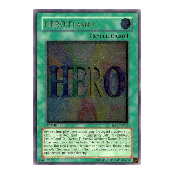 HERO Flash UTR (EOJ) #EOJ-EN042 Ultimate Rare (1st Edition Moderately Played) Enemy of Justice YuGiOh: 2006