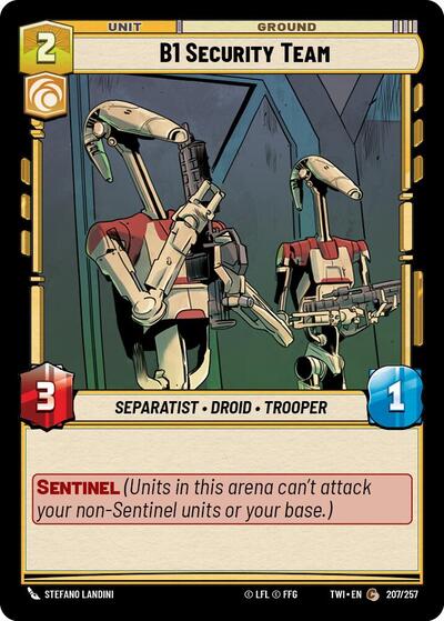 B1 Security Team (TWI) #207/257 Common (Near Mint) Twilight of the Republic Star Wars: Unlimited: 2024