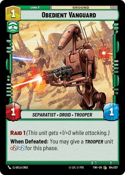 Obedient Vanguard (TWI) #104/257 Common (Near Mint) Twilight of the Republic Star Wars: Unlimited: 2024