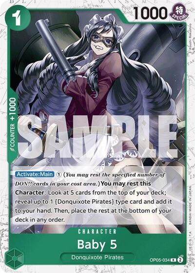 Baby 5 (OP05-034) (Jolly Roger Foil) (PRB-01) #OP05-034 Rare (Foil Near Mint) Premium Booster -The Best- One Piece Card Game: 2024