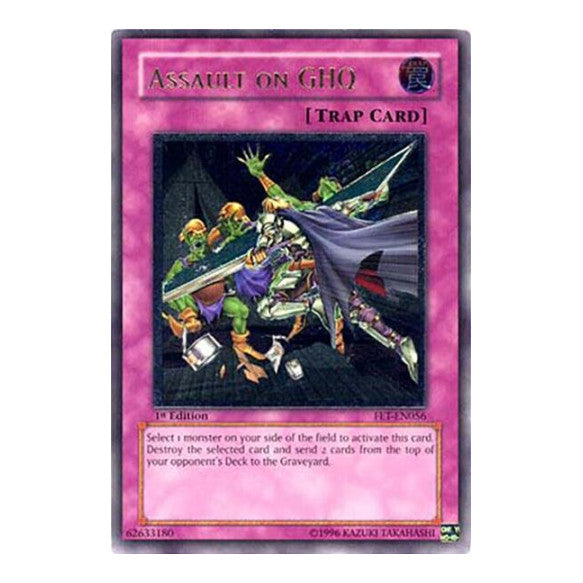 Assault on GHQ (UTR) (FET) #FET-EN056 Ultimate Rare (Unlimited Damaged) Flaming Eternity YuGiOh: 2005