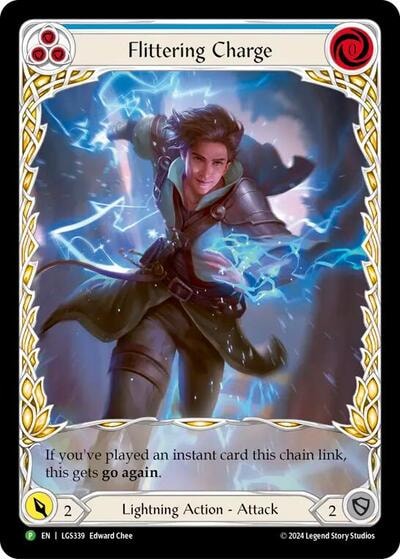 Flittering Charge (Blue) (Extended Art) (PR) #LGS339 Promo (Rainbow Foil Lightly Played) Flesh and Blood: Promo Cards Flesh and Blood TCG: 2019