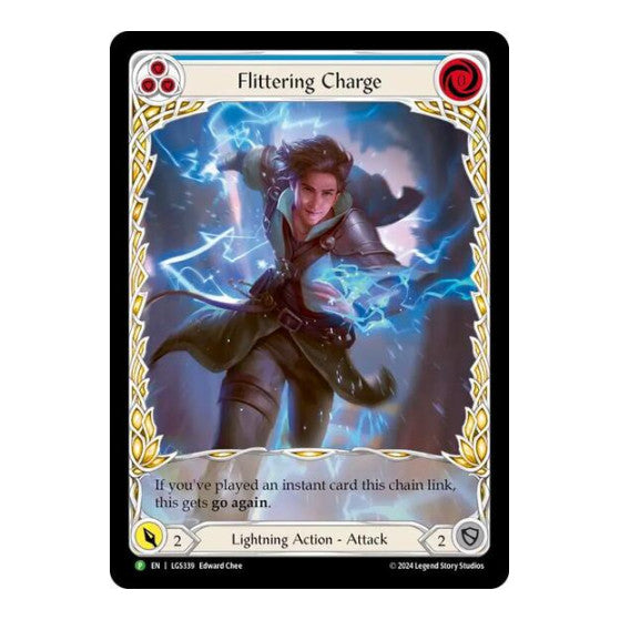 Flittering Charge (Blue) (Extended Art) (PR) #LGS339 Promo (Rainbow Foil Lightly Played) Flesh and Blood: Promo Cards Flesh and Blood TCG: 2019