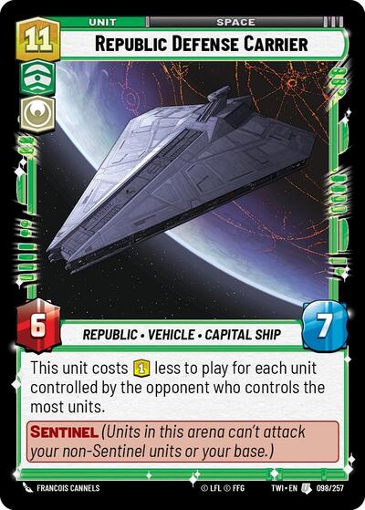Republic Defense Carrier (TWI) #098/257 Uncommon (Near Mint) Twilight of the Republic Star Wars: Unlimited: 2024