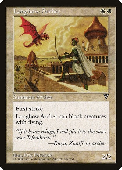 Longbow Archer (VIS) #12 Uncommon (Heavily Played) Visions Magic: 1997