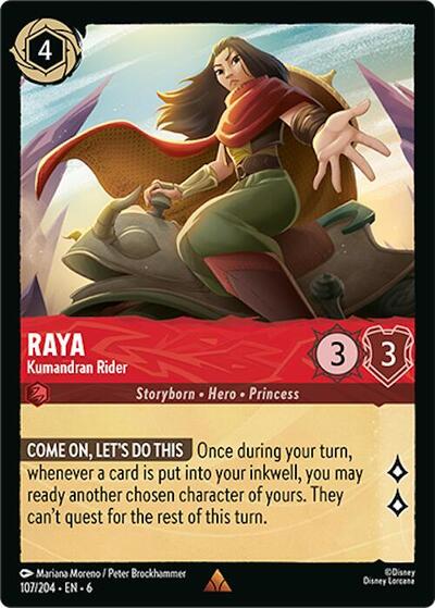 Raya Kumandran Rider (6) #107/204 Rare (Near Mint) Azurite Sea Disney Lorcana: 2024