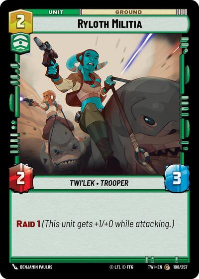 Ryloth Militia (TWI) #108/257 Common (Foil Near Mint) Twilight of the Republic Star Wars: Unlimited: 2024