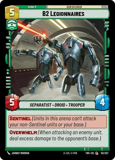B2 Legionnaires (TWI) #113/257 Common (Foil Near Mint) Twilight of the Republic Star Wars: Unlimited: 2024