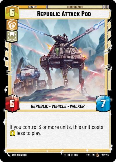 Republic Attack Pod (TWI) #197/257 Common (Near Mint) Twilight of the Republic Star Wars: Unlimited: 2024