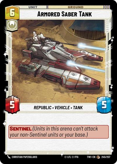 Armored Saber Tank (TWI) #245/257 Common (Near Mint) Twilight of the Republic Star Wars: Unlimited: 2024