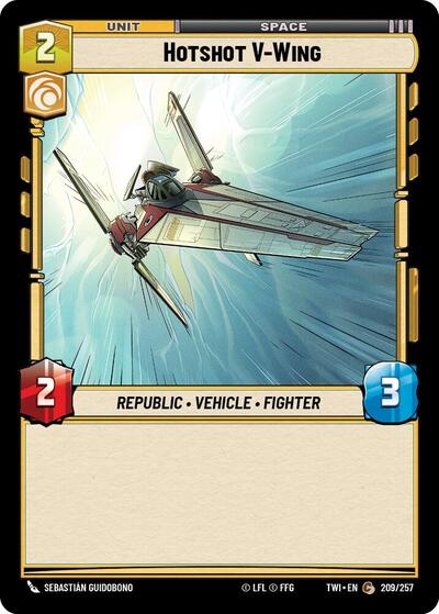 Hotshot V Wing (TWI) #209/257 Common (Near Mint) Twilight of the Republic Star Wars: Unlimited: 2024