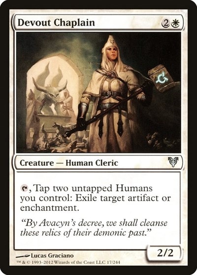 Devout Chaplain (AVR) #17 Uncommon (Moderately Played) Avacyn Restored Magic: The Gathering: 2012