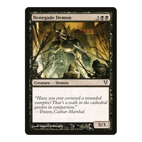Renegade Demon (AVR) #118 Common (Moderately Played) Avacyn Restored Magic: The Gathering: 2012