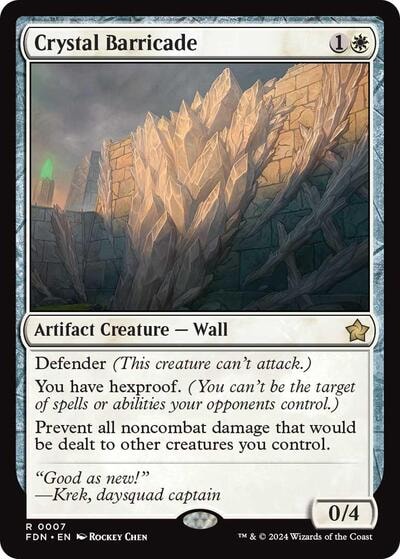 Crystal Barricade (FDN) #7 Rare (Near Mint) Foundations Magic: The Gathering: 2024