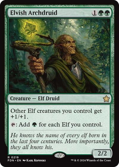 Elvish Archdruid (FDN) #219 Rare (Near Mint) Foundations Magic: The Gathering: 2024