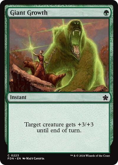 Giant Growth (FDN) #223 Common Foundations Magic: The Gathering: 2024