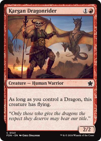 Kargan Dragonrider 0541 (FDN) #541 Common (Lightly Played) Foundations Magic: The Gathering: 2024