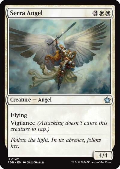 Serra Angel 0147 (FDN) #147 Uncommon (Lightly Played) Foundations Magic: 2024
