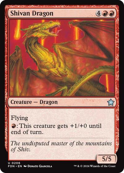 Shivan Dragon 0206 (FDN) #206 Uncommon (Lightly Played) Foundations Magic: 2024