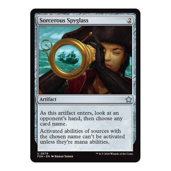 Sorcerous Spyglass (FDN) #679 Uncommon (Lightly Played) Foundations Magic: The Gathering: 2024