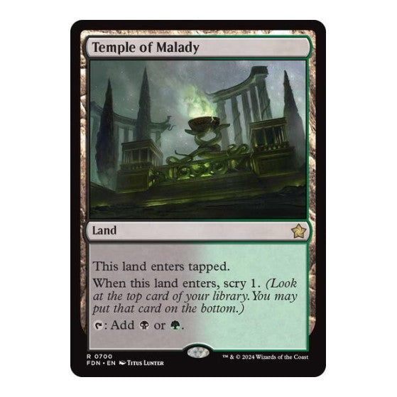 Temple of Malady (FDN) #700 Rare (Lightly Played) Foundations Magic: The Gathering: 2024