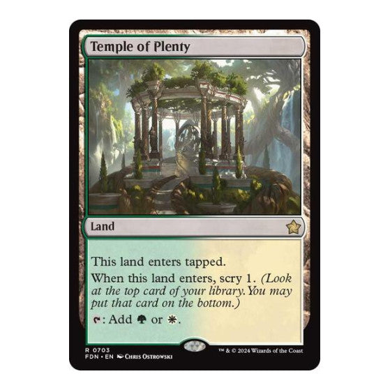 Temple of Plenty (FDN) #703 Rare (Lightly Played) Foundations Magic: The Gathering: 2024