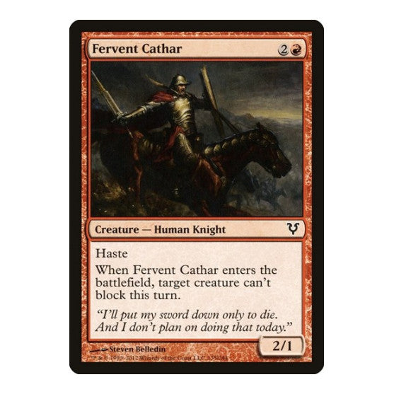 Fervent Cathar (AVR) #135 Common (Heavily Played) Avacyn Restored Magic: The Gathering: 2012