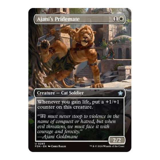 Ajanis Pridemate Borderless (FDN) #293 Uncommon (Lightly Played) Foundations Magic: The Gathering: 2024