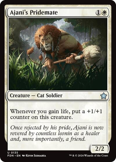 Ajanis Pridemate (FDN) #135 Uncommon (Lightly Played) Foundations Magic: The Gathering: 2024