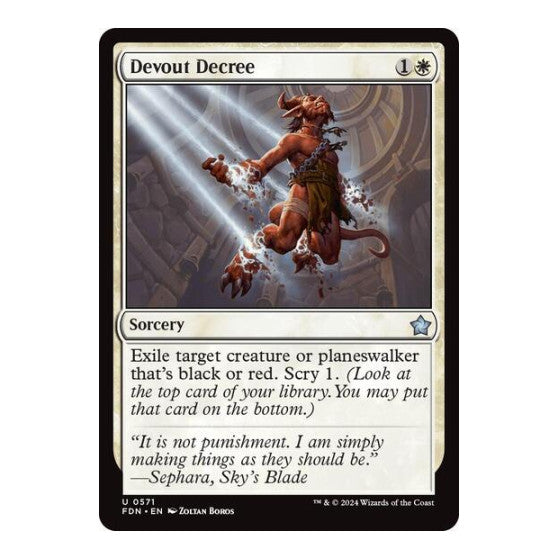 Devout Decree (FDN) #571 Uncommon (Lightly Played) Foundations Magic: The Gathering: 2024