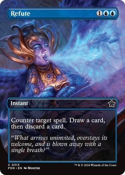 Refute Borderless (FDN) #313 Common (Lightly Played) Foundations Magic: The Gathering: 2024