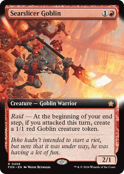 Searslicer Goblin Extended Art (FDN) #468 Rare (Lightly Played) Foundations Magic: 2024