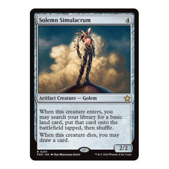Solemn Simulacrum (FDN) #257 Rare (Lightly Played) Foundations Magic: The Gathering: 2024
