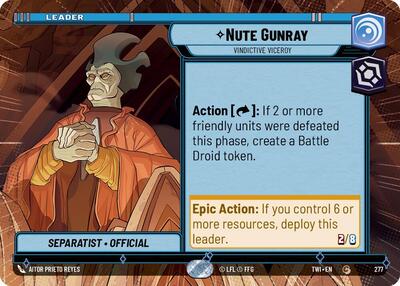 Nute Gunray Vindictive Viceroy Hyperspace (TWI) #277 Common (Near Mint) Twilight of the Republic Star Wars: Unlimited: 2024