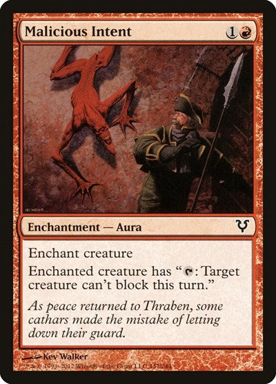 Malicious Intent (AVR) #147 Common (Lightly Played) Avacyn Restored Magic: The Gathering: 2012