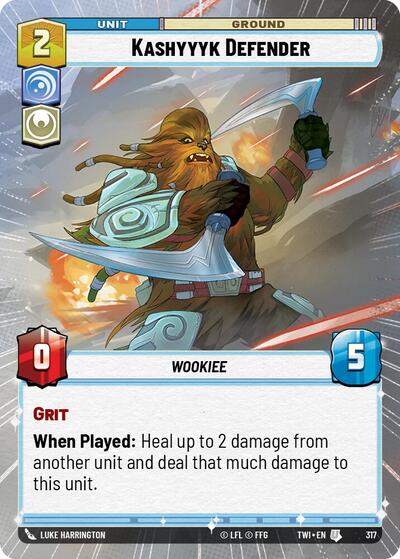 Kashyyyk Defender Hyperspace (TWI) #317 Uncommon (Near Mint) Twilight of the Republic Star Wars: Unlimited: 2024