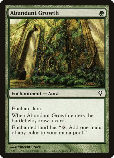 2012 Magic: Avacyn Restored (AVR) - Abundant Growth (#167, Common) (Lightly Played)