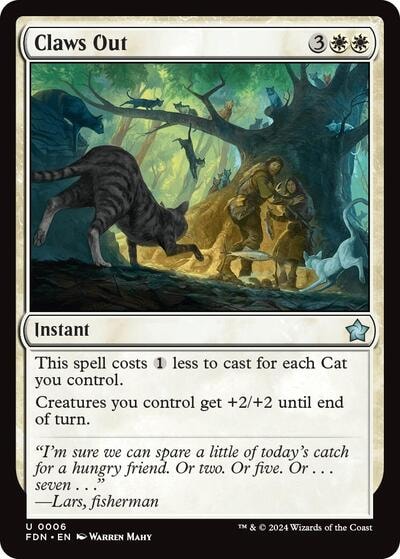 Claws Out (FDN) #6 Uncommon (Lightly Played) Foundations Magic: The Gathering: 2024
