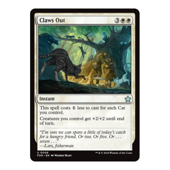 Claws Out (FDN) #6 Uncommon (Lightly Played) Foundations Magic: The Gathering: 2024