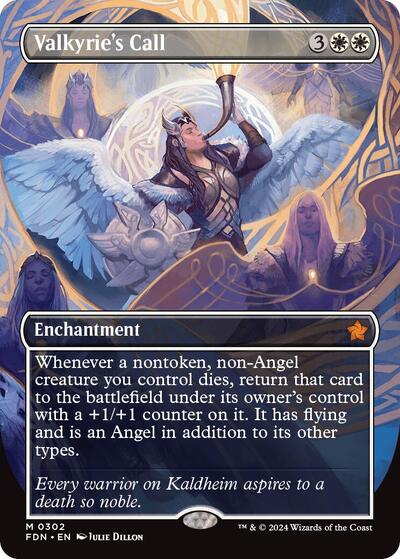 Valkyries Call Borderless (FDN) #302 Mythic Rare (Lightly Played) Foundations Magic: The Gathering: 2024