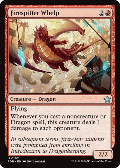 Firespitter Whelp 0197 (FDN) #197 Uncommon (Lightly Played) Foundations Magic: The Gathering: 2024