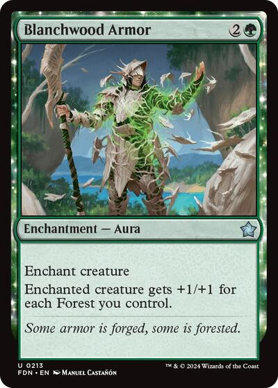 Blanchwood Armor (FDN) #213 Uncommon (Lightly Played) Foundations Magic: The Gathering: 2024