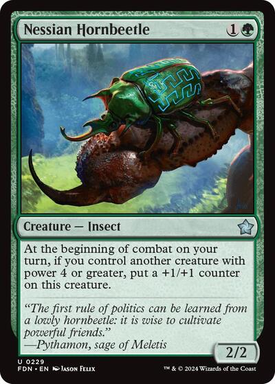 Nessian Hornbeetle (FDN) #229 Uncommon (Lightly Played) Foundations Magic: 2024