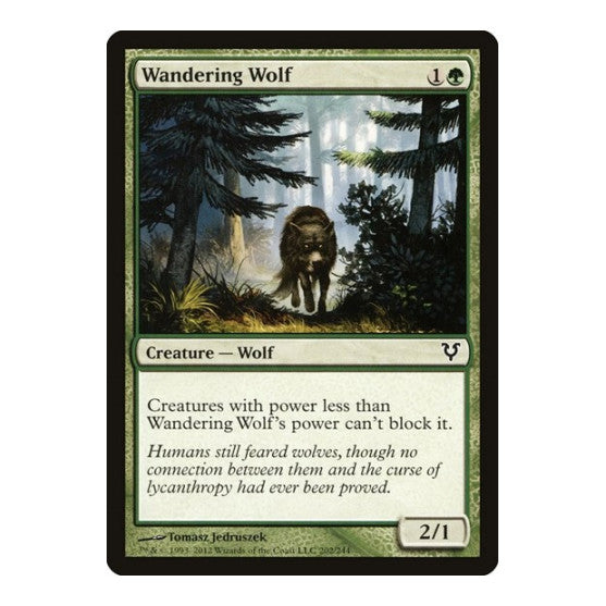 Wandering Wolf (AVR) #202 Common (Damaged) Avacyn Restored Magic: The Gathering: 2012
