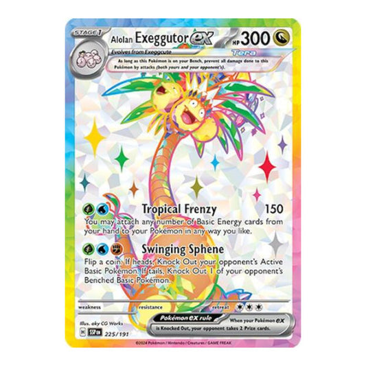 Alolan Exeggutor ex - 225/191 (SSP) #225/191 Ultra Rare (Holofoil Near Mint) SV08: Surging Sparks Pokemon: 2024