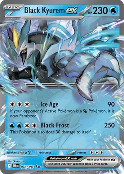 Black Kyurem ex - 048/191 (SSP) #048/191 Double Rare (Holofoil Near Mint) SV08: Surging Sparks Pokemon: 2024