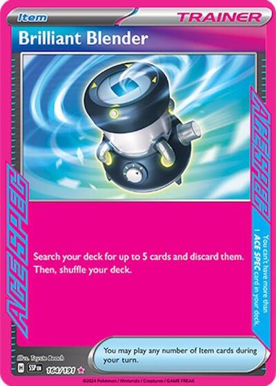 Brilliant Blender (SSP) #164/191 ACE SPEC Rare (Holofoil Near Mint) SV08: Surging Sparks Pokemon: 2024