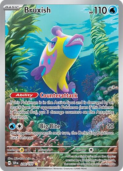 Bruxish 200 191 (SSP) #200/191 Illustration Rare SV08: Surging Sparks Pokemon: 2024